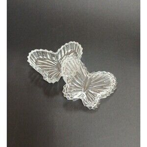 Glass Butterfly Ring Jewelry Trinket Box